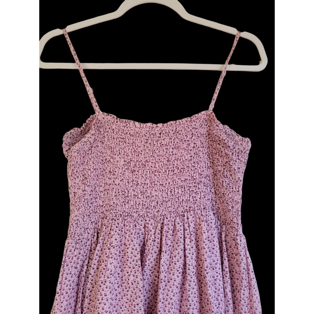 New & OTHER STORIES 100% Cotton Pink Floral Sleeveless Smocked Midi Dress Size 8 - Picture 10 of 14